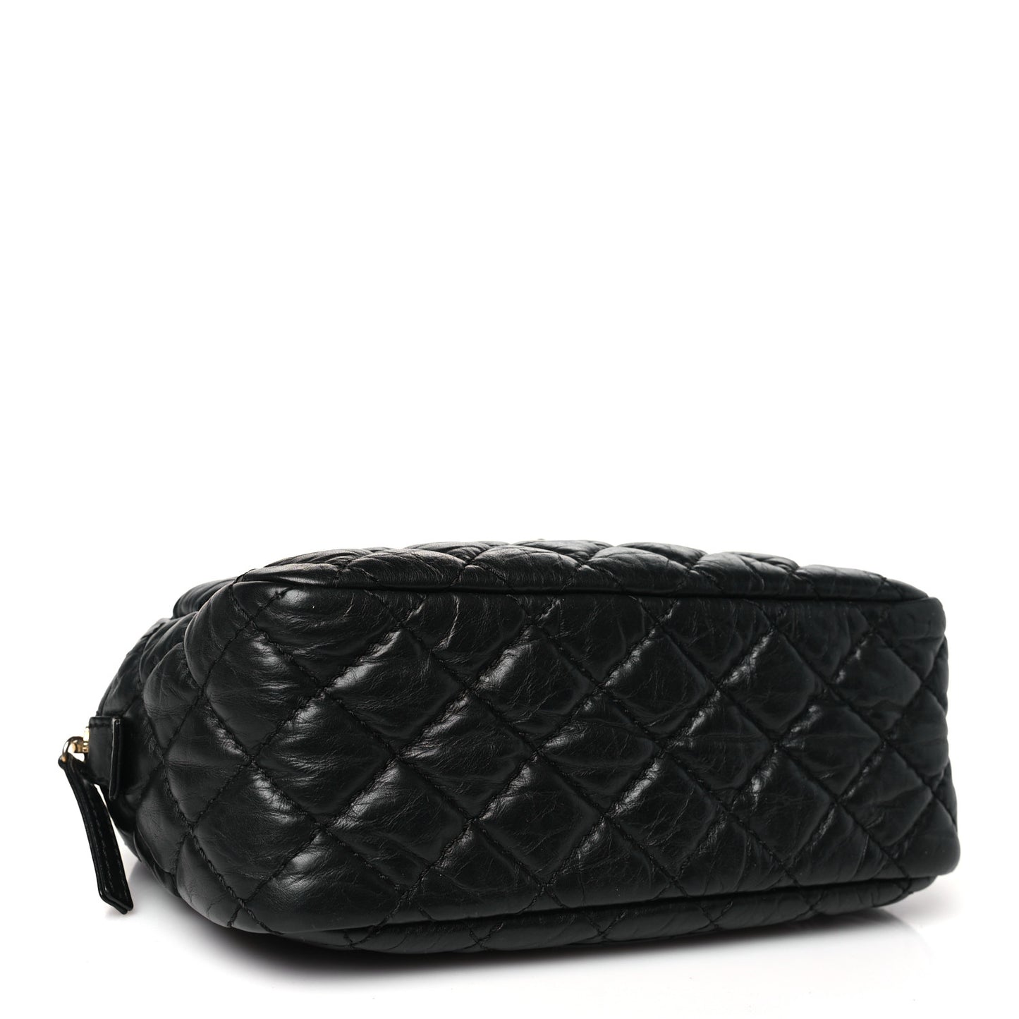 Aged Calfskin Quilted Small Reissue Camera Case Black