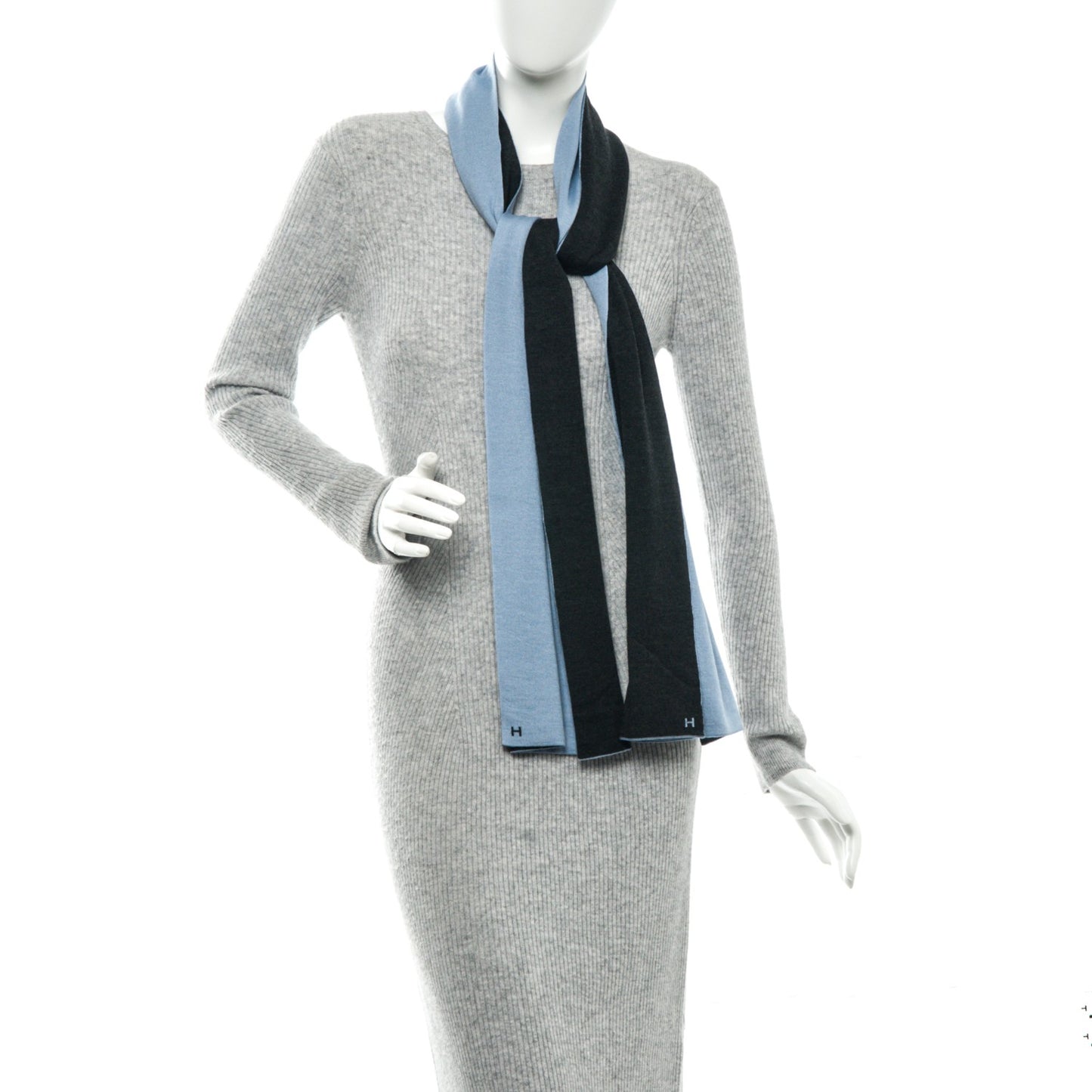 Cashmere Silk Aller Retour Scarf Glacier Carbone