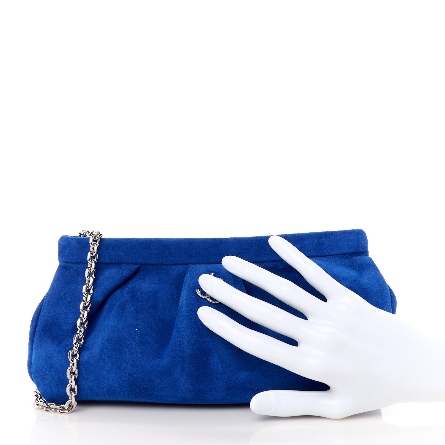Jimmy Choo Suede Clutch Blue 2 of 10