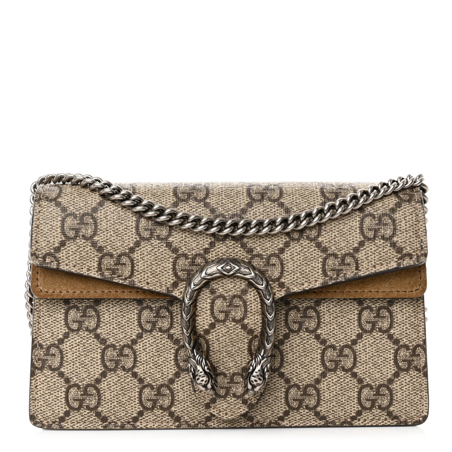 Gucci GG Supreme Monogram Super Mini Dionysus Shoulder Bag Taupe 1 of 12