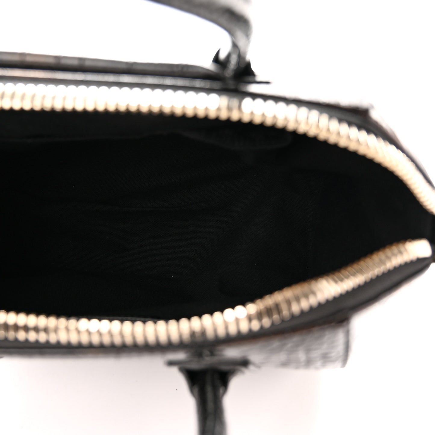 Calfskin Crocodile Embossed Small Antigona Black