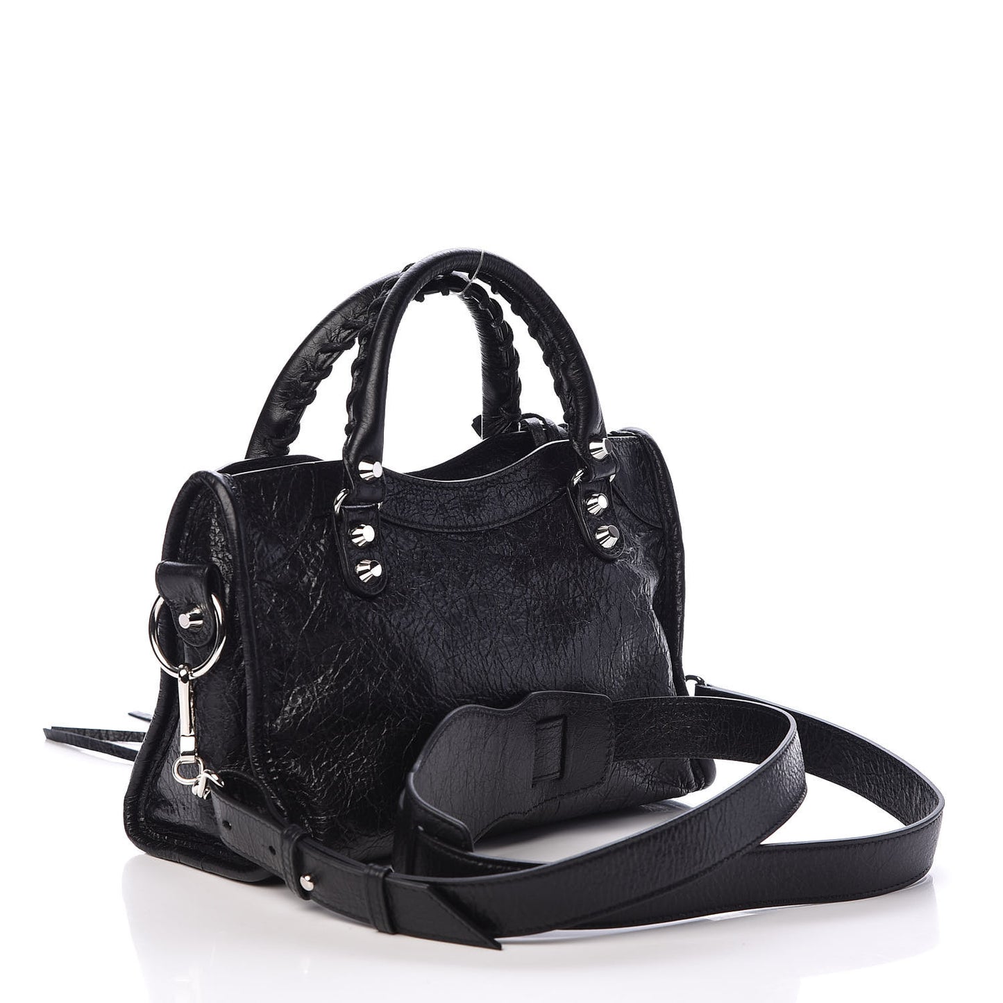 Agneau Classic Silver Hardware Mini City Black