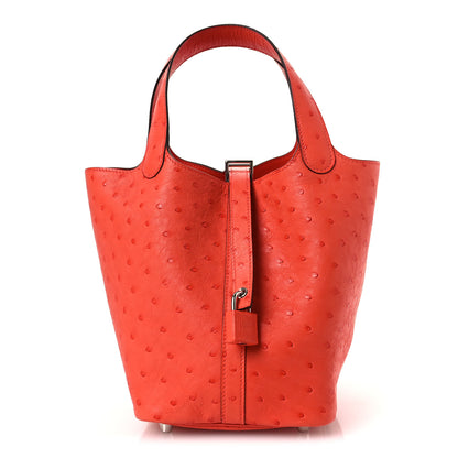 Hermes Ostrich Picotin Lock 18 Capucine 1 of 10