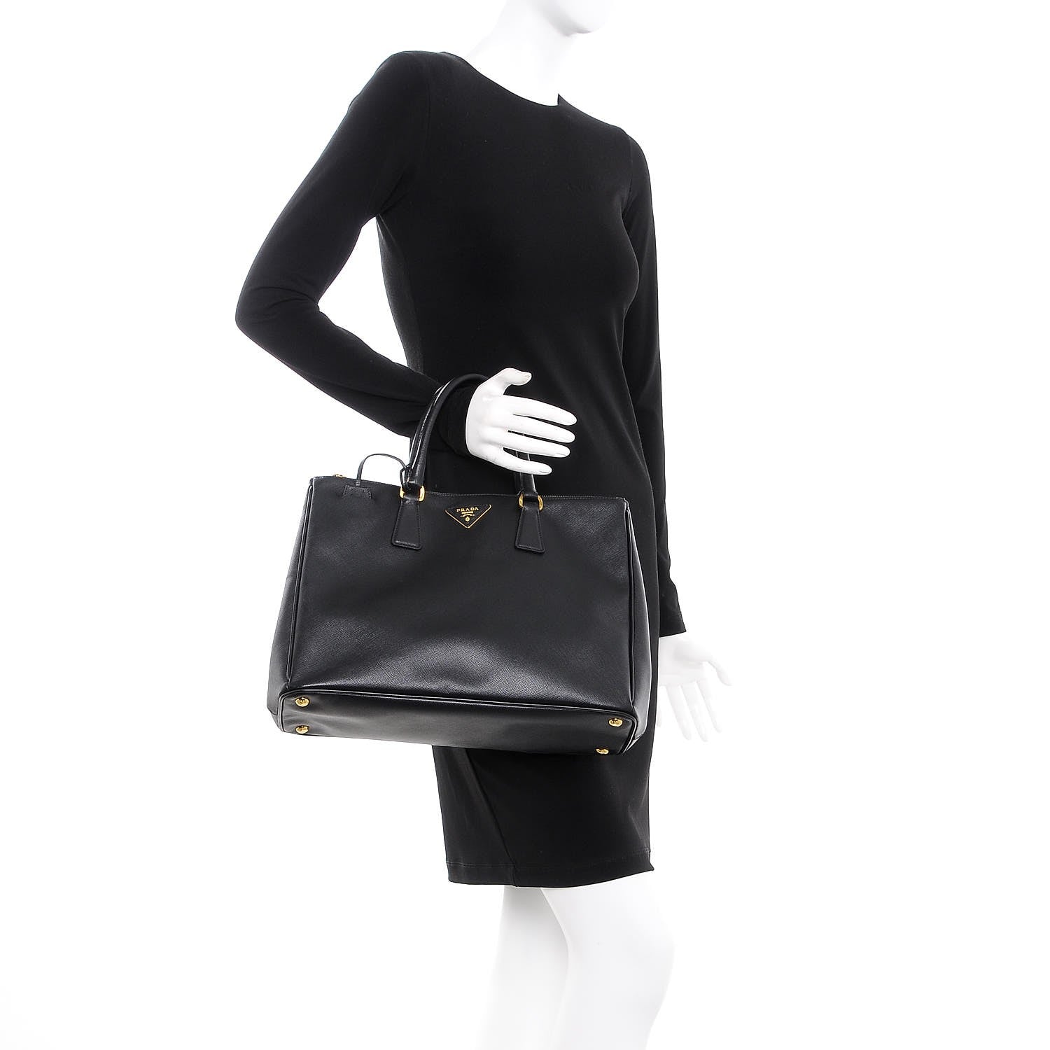 Prada Saffiano Large Galleria Double Zip Tote Black 9 of 15