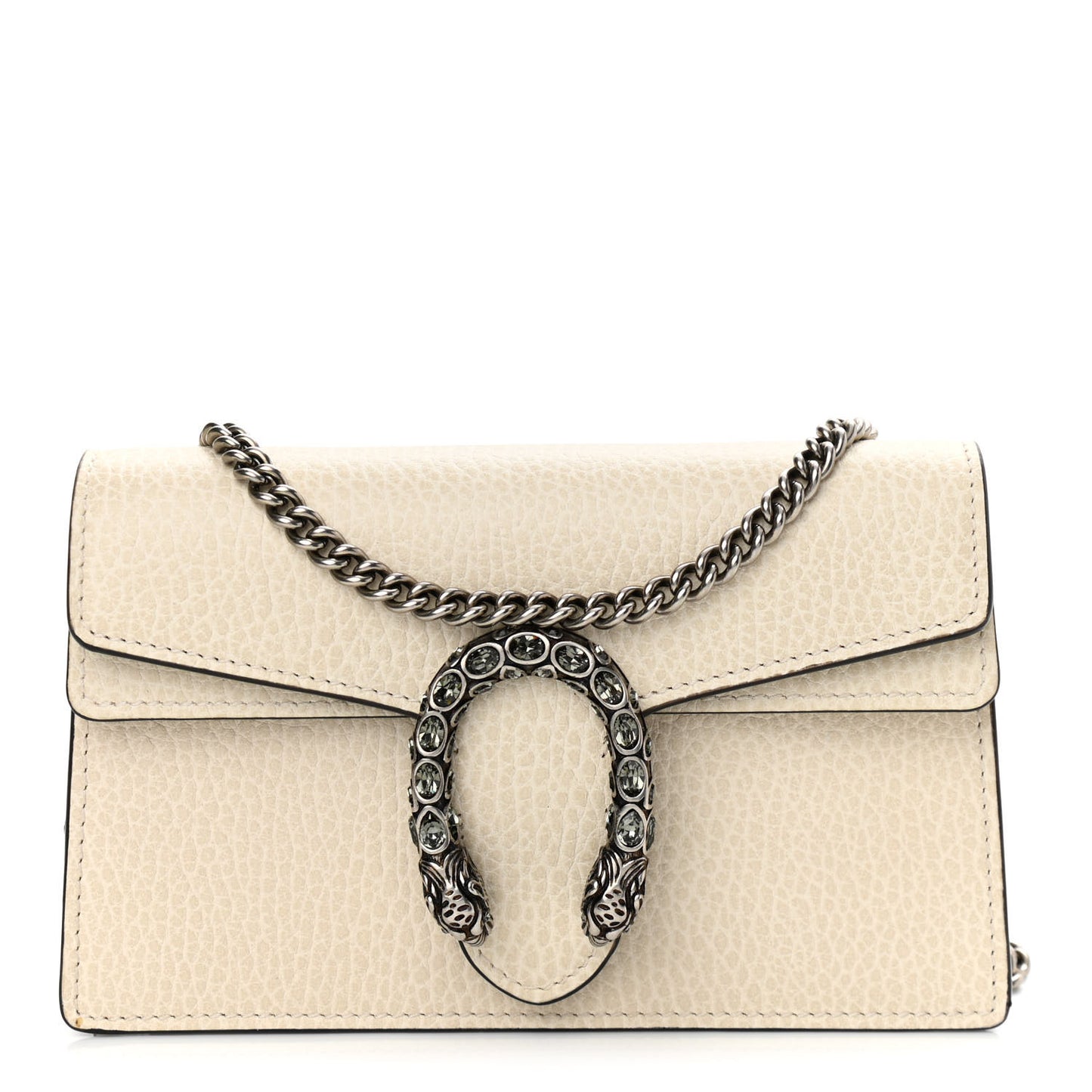 Dollar Calfskin Crystal Super Mini Dionysus Shoulder Bag Mystic White Black Diamond