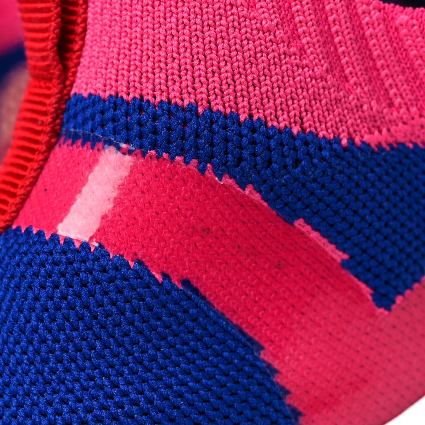 Fabric Suede Calfskin Stretch CC Sneakers 38 Pink Red Blue