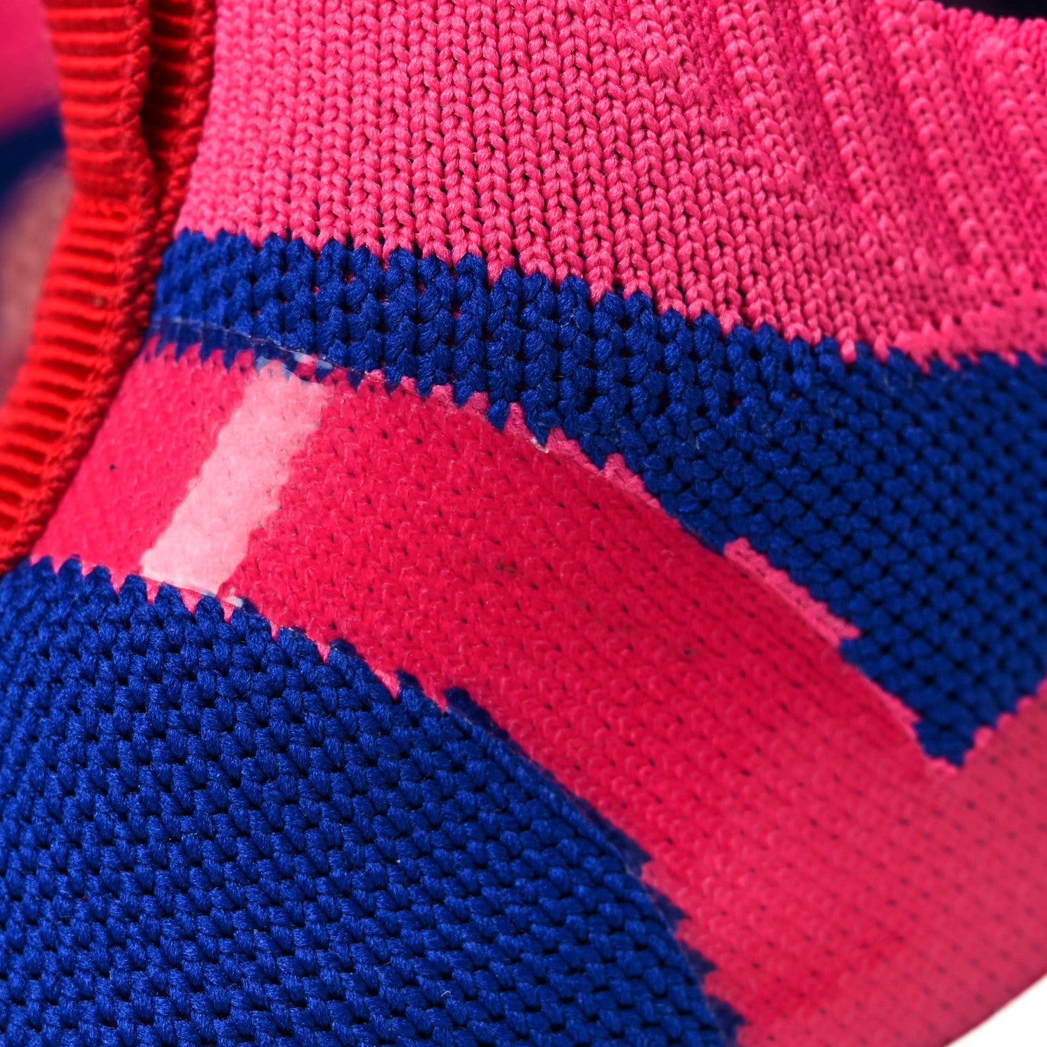 Chanel Fabric Suede Calfskin Stretch CC Sneakers 38 Pink Red Blue 9 of 10