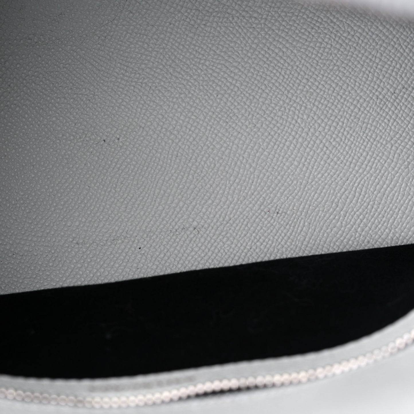 Signature Grained Calfskin Logo S Ville Top Handle Bag White Black