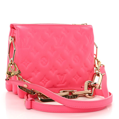 Louis Vuitton Calfskin Embossed Monogram Coussin BB Rose Fluo 3 of 12