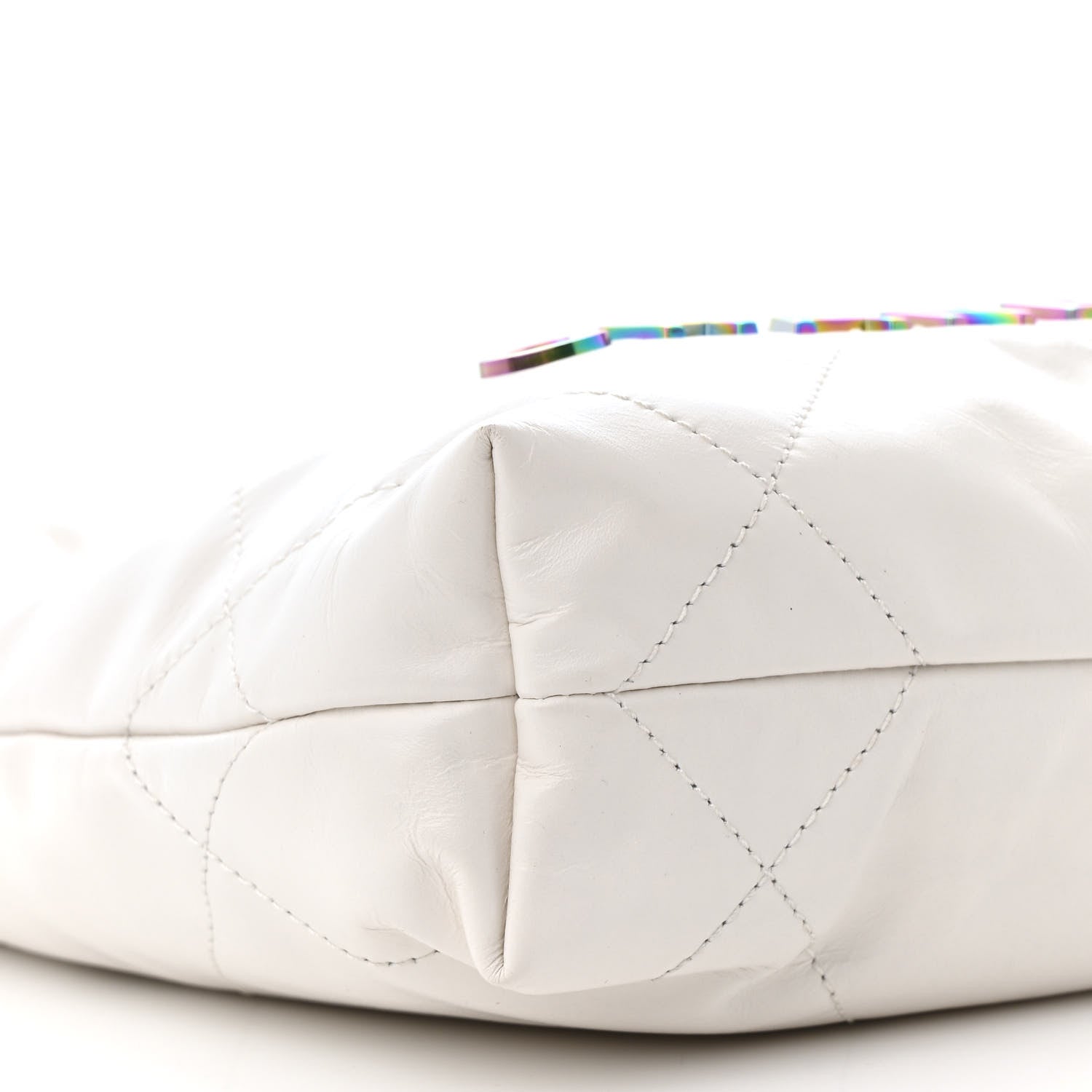 Chanel Shiny Calfskin Quilted Rainbow Mini Chanel 22 White 9 of 10