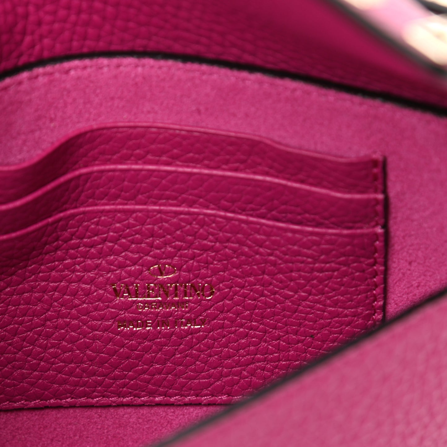 Grainy Calfskin Rockstud Crossbody Pouch Rose Violet