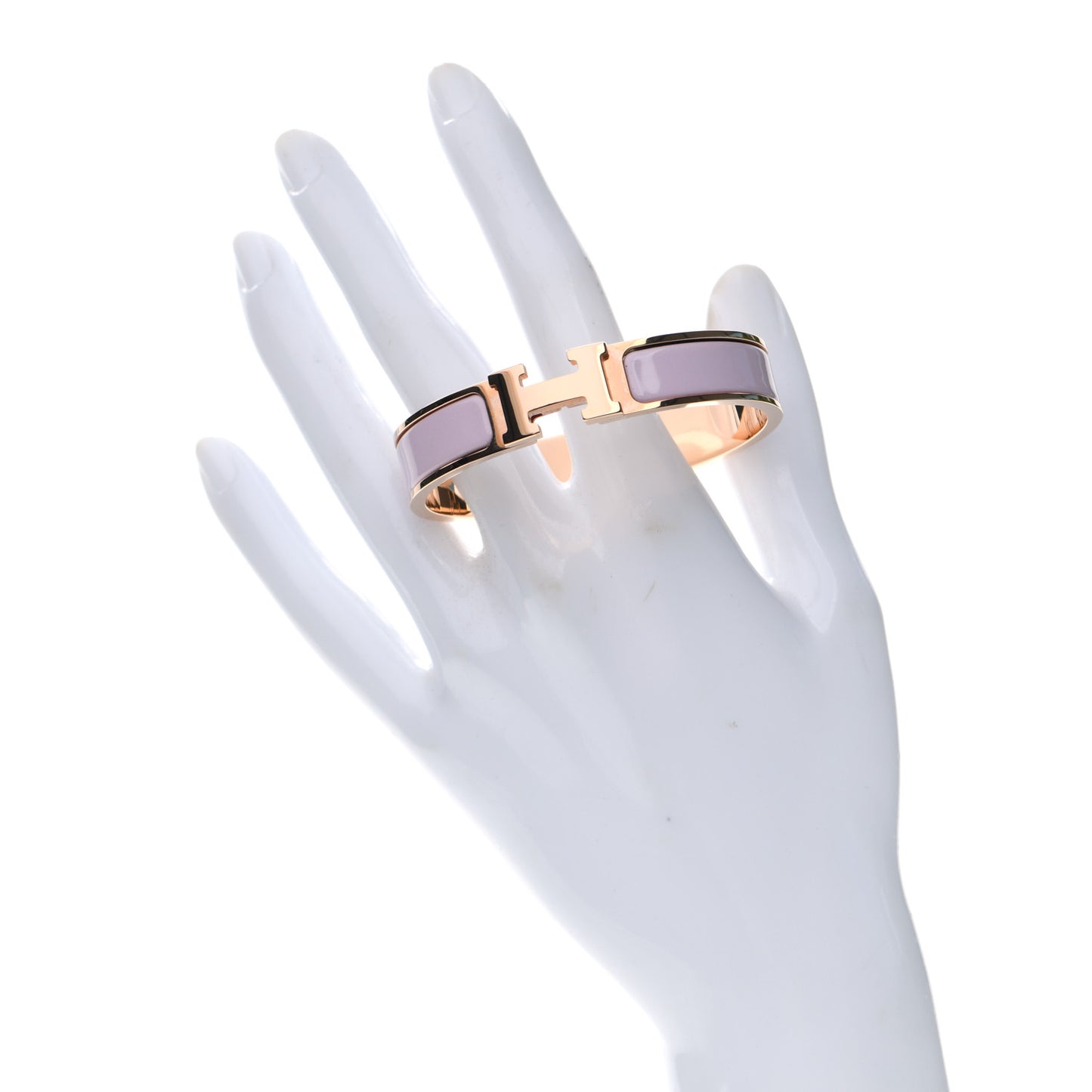 Enamel Narrow Clic Clac H Bracelet PM Rose Dragee