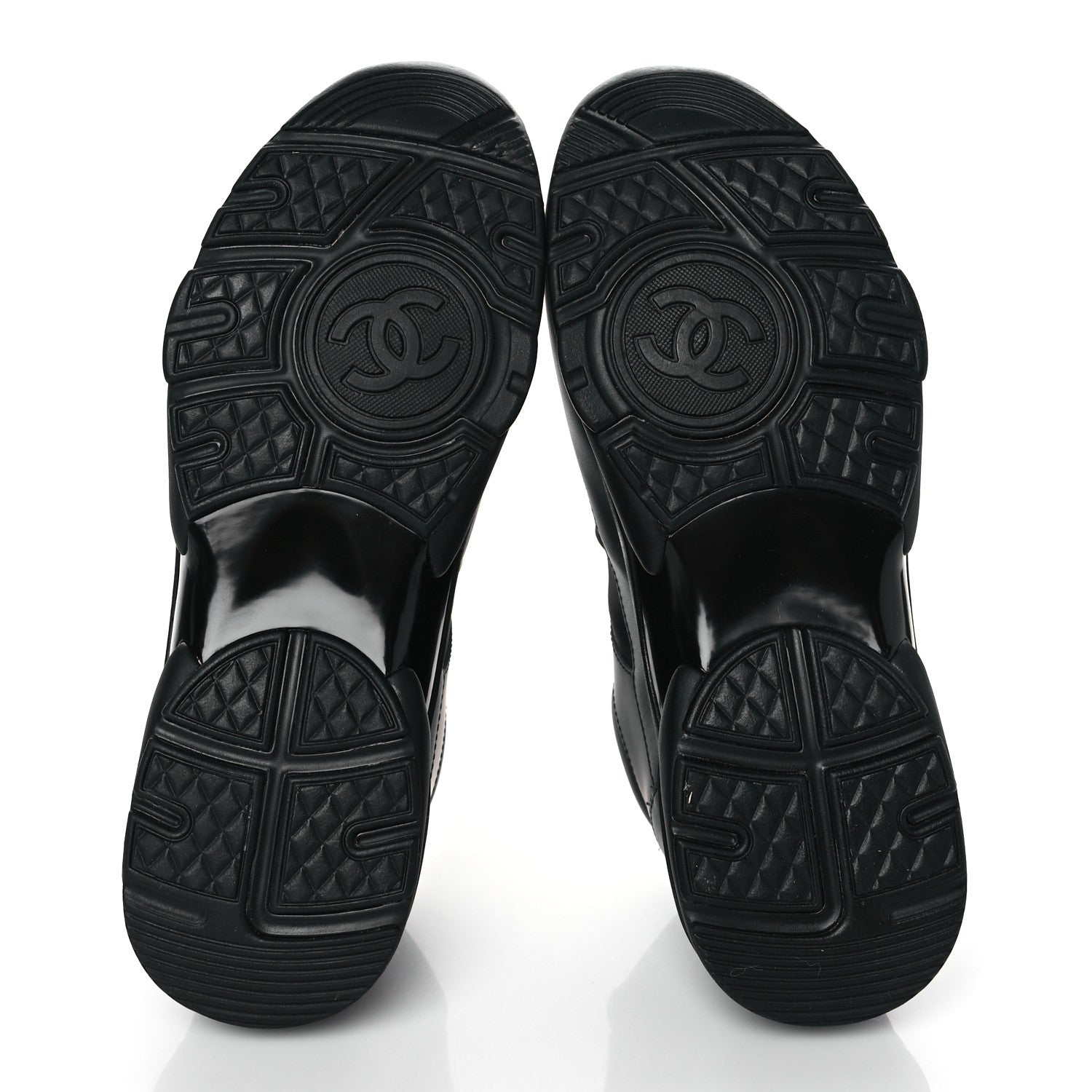 Chanel Calfskin Lambskin CC Uniform Sneakers 40 Black 5 of 8