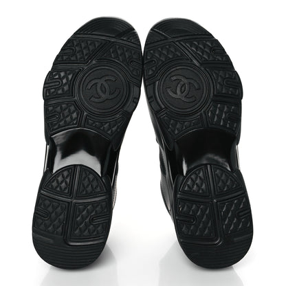 Chanel Calfskin Lambskin CC Uniform Sneakers 40 Black 5 of 8