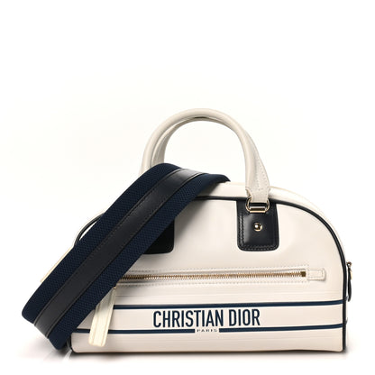 Christian Dior Calfskin Small Dior Vibe Zip Bowling Bag White 1 of 10