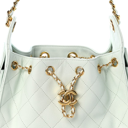 Chanel Caviar Quilted Mini Chanel 25 Handbag Light Green 8 of 10