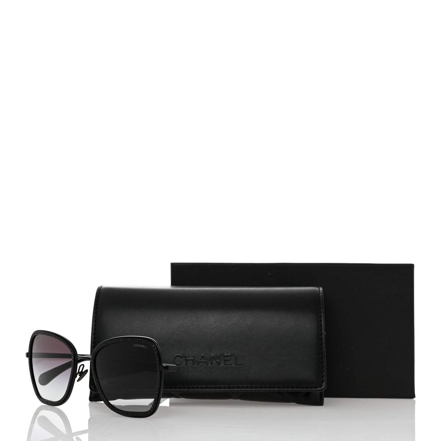 Square Frame Sequin Sunglasses 4277-B Black