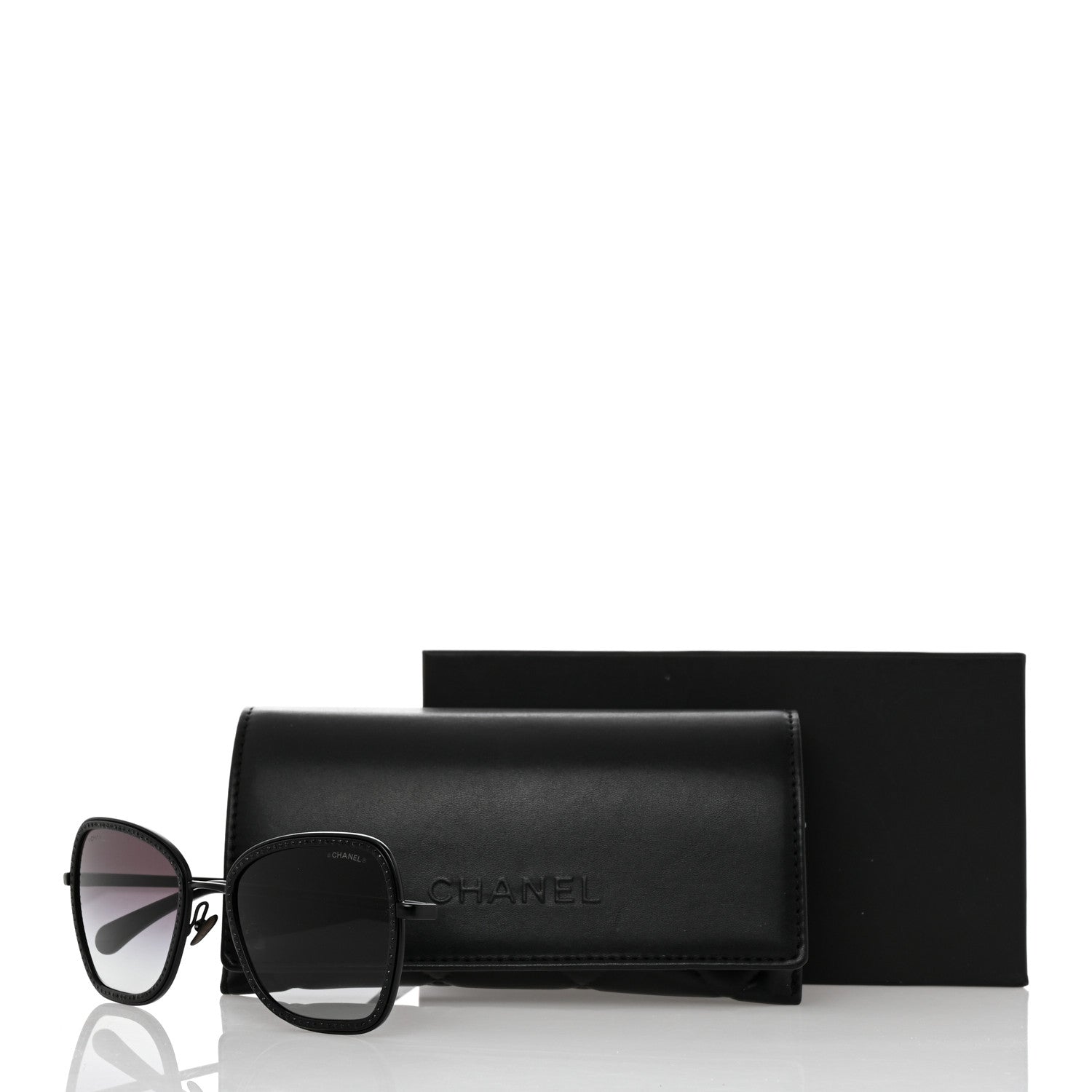 Chanel Square Frame Sequin Sunglasses 4277-B Black 8 of 8