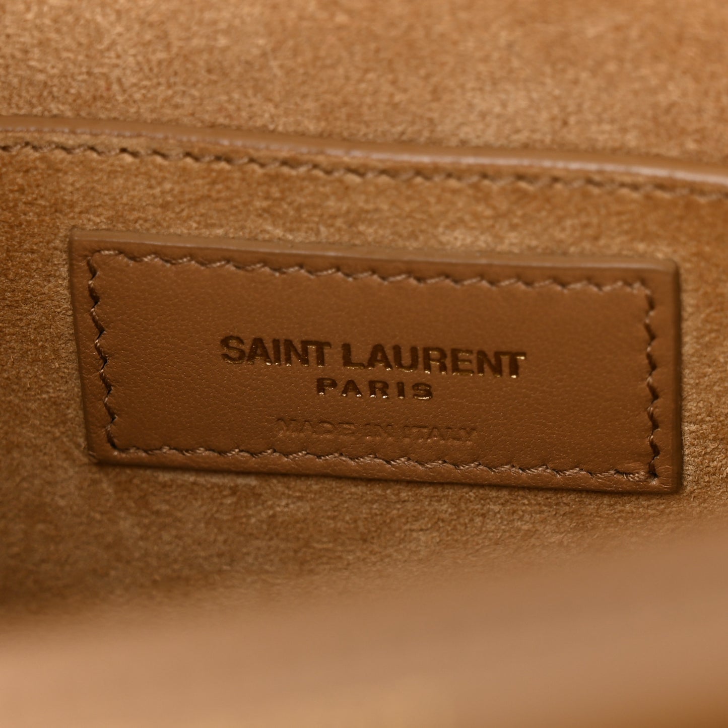 Smooth Calfskin Medium Monogram Sunset Satchel Beige