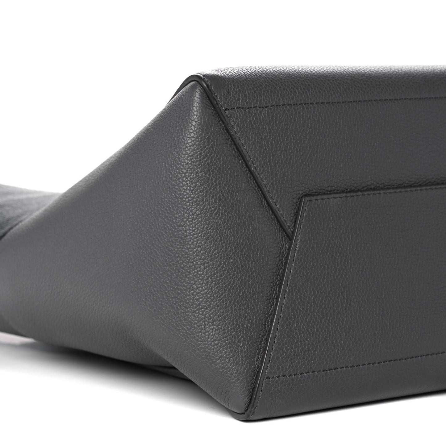 Soft Grained Calfskin Sangle Bucket Bag Grey