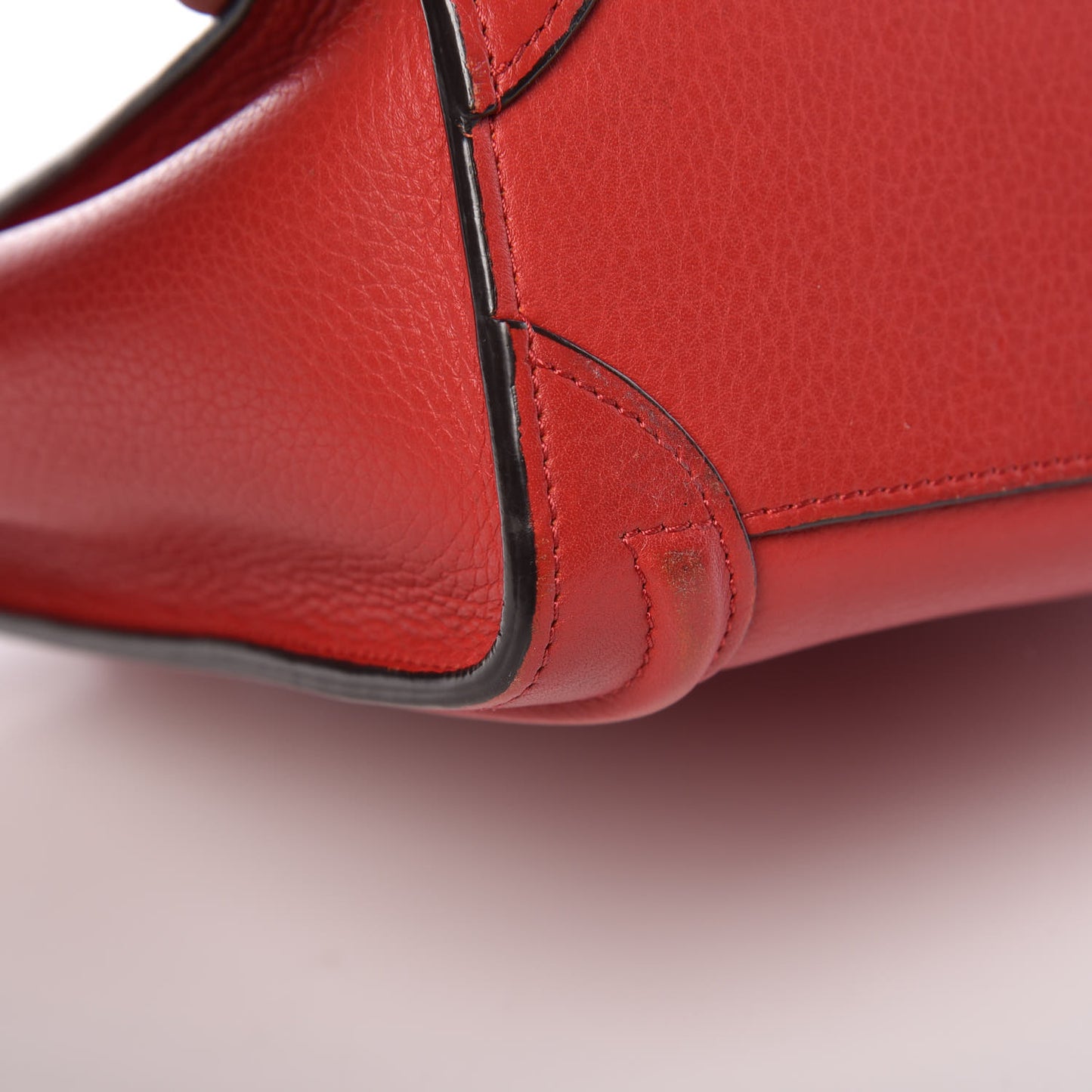 Drummed Calfskin Nano Luggage Coquelicot