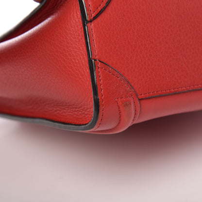 Celine Drummed Calfskin Nano Luggage Coquelicot 9 of 23