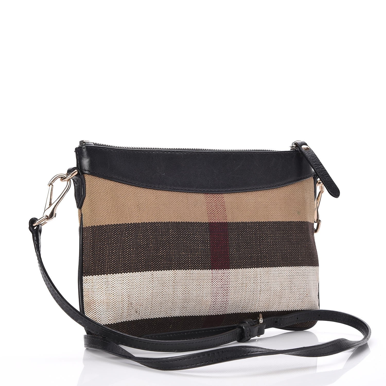 Burberry Mega Check Peyton Crossbody Clutch Bag Black 3 of 11