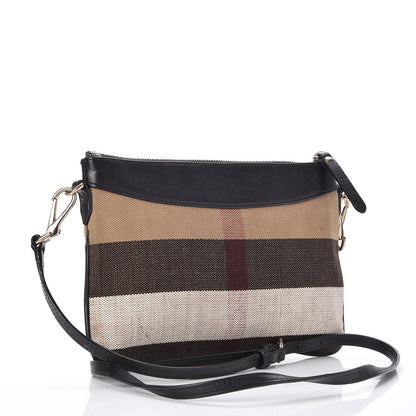 Burberry Mega Check Peyton Crossbody Clutch Bag Black 3 of 11