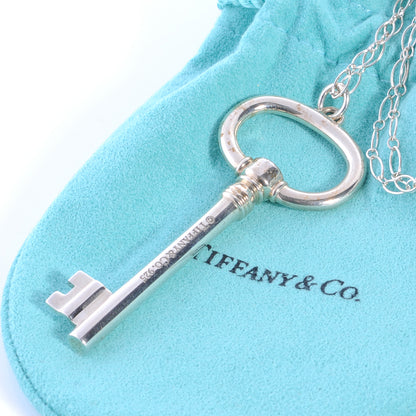 Tiffany Sterling Silver Oval Key Pendant Link Necklace 5 of 5