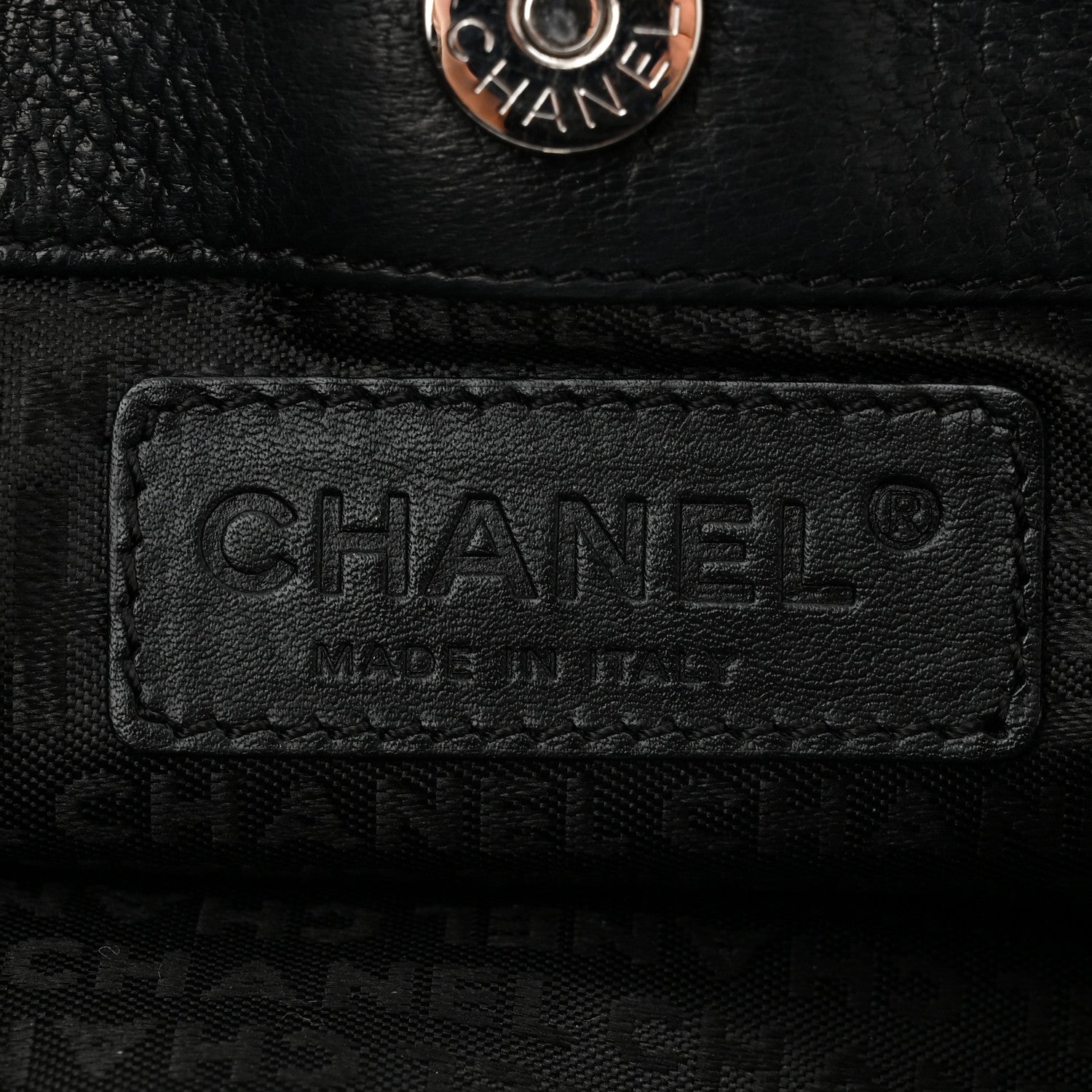 Chanel Calfskin Logo Pochette Black 6 of 10