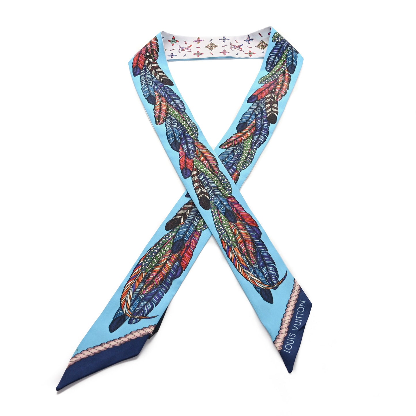Silk Love Birds BB Bandeau Bleu White