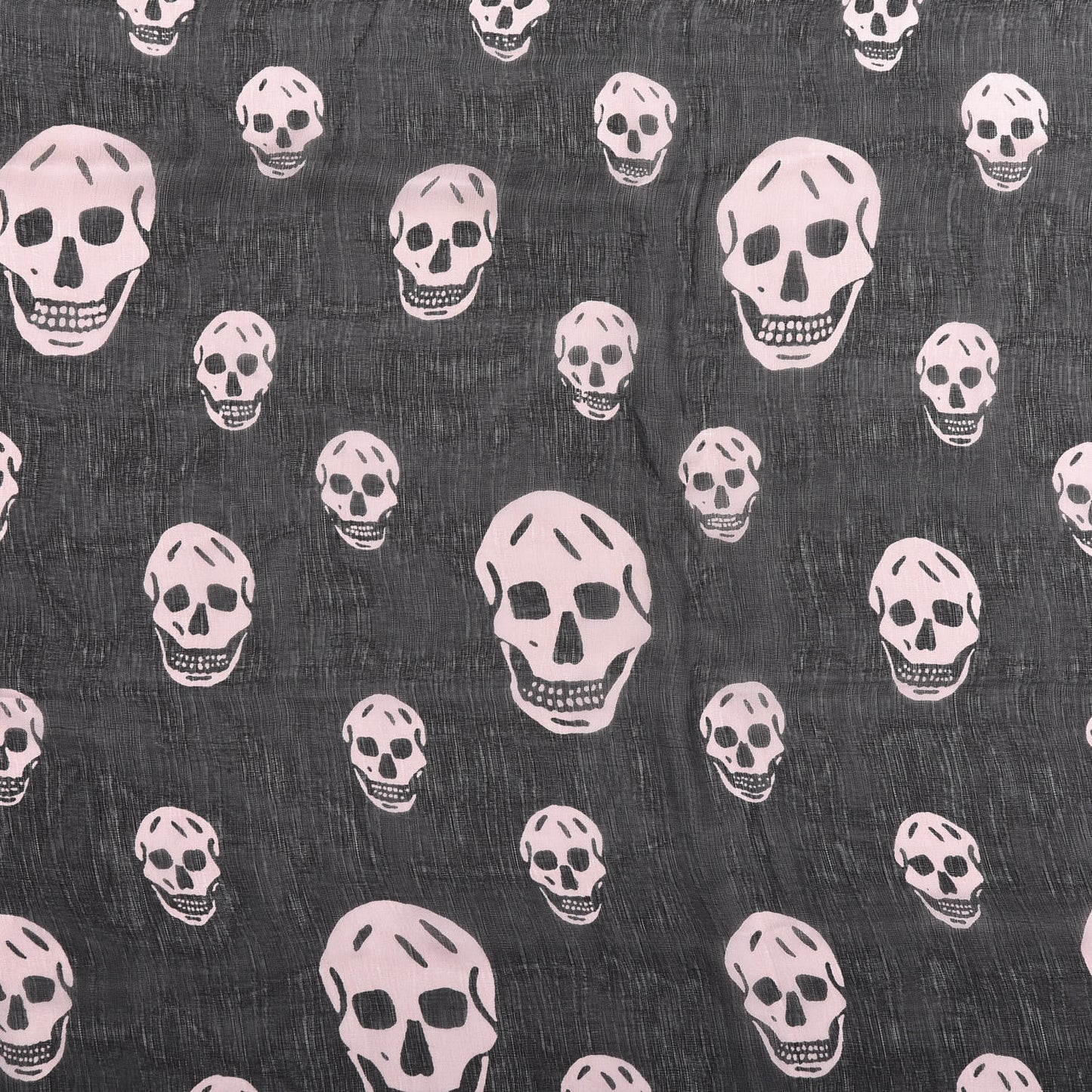 Silk Chiffon Skull Scarf Black Blush