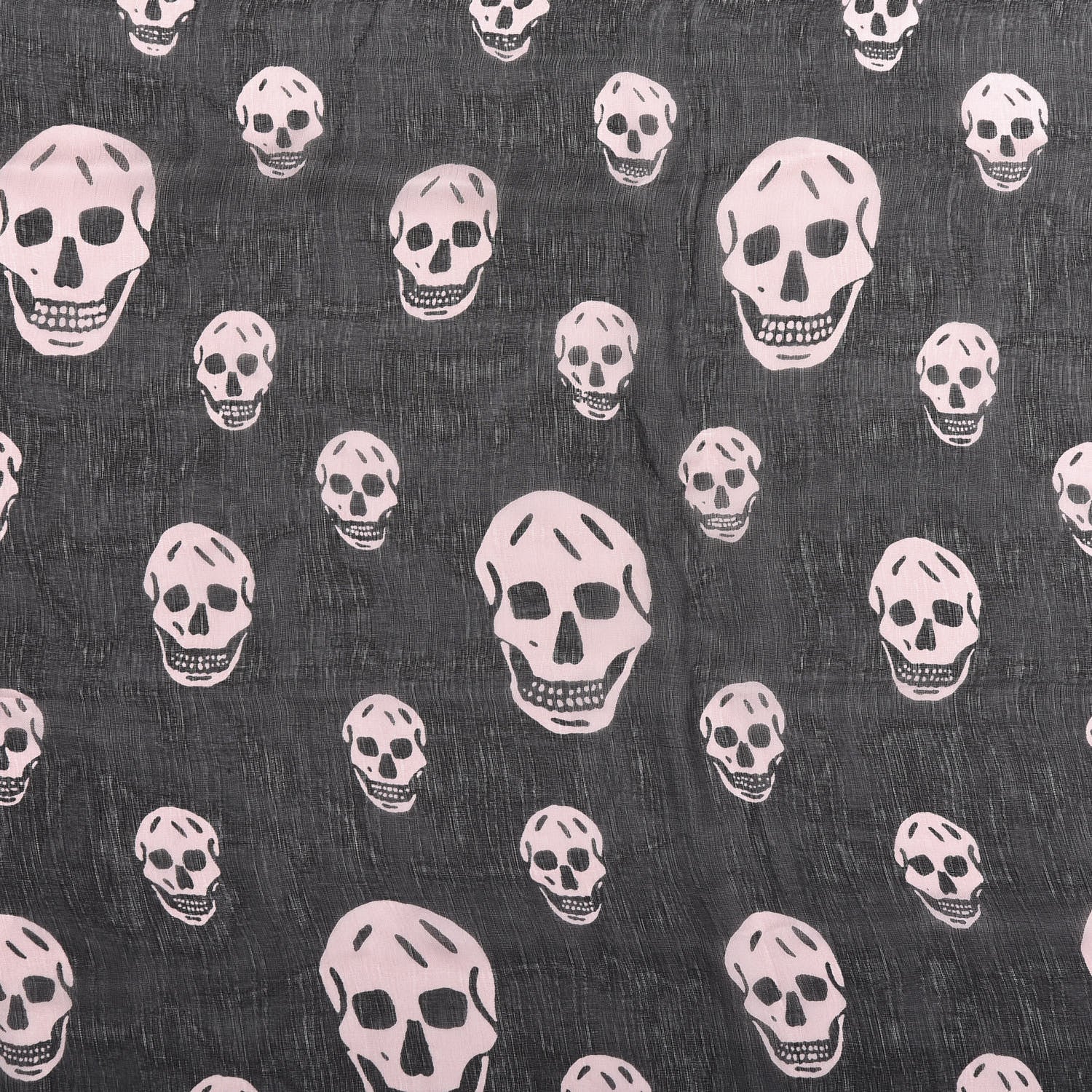 Alexander McQueen Silk Chiffon Skull Scarf Black Blush 4 of 4