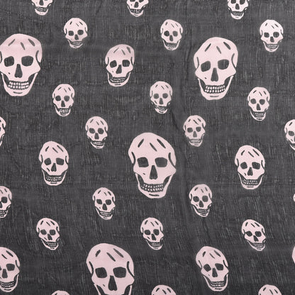 Alexander McQueen Silk Chiffon Skull Scarf Black Blush 4 of 4