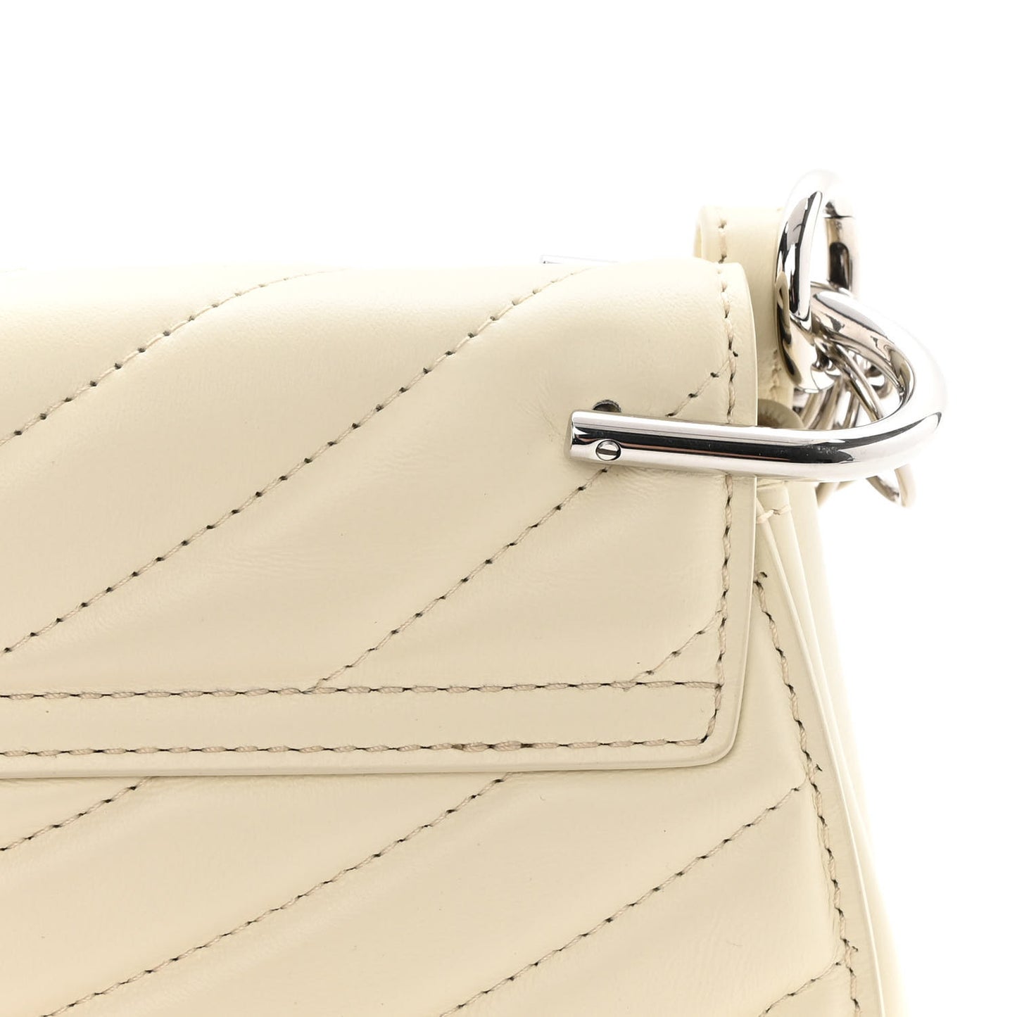 Calfskin Quilted Mini Drew Bijou Shoulder Bag Natural White