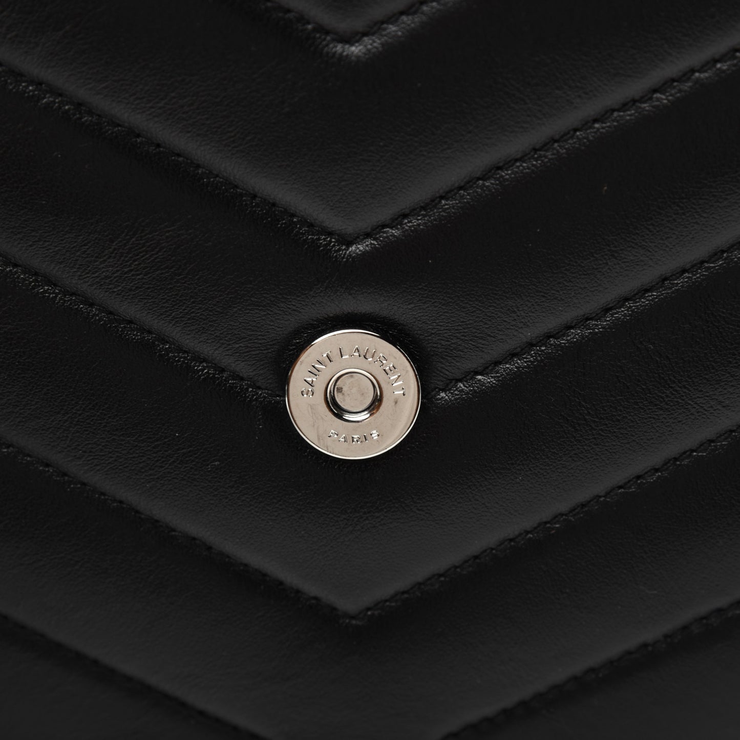 Calfskin Y Quilted Monogram Medium Loulou Chain Satchel Black