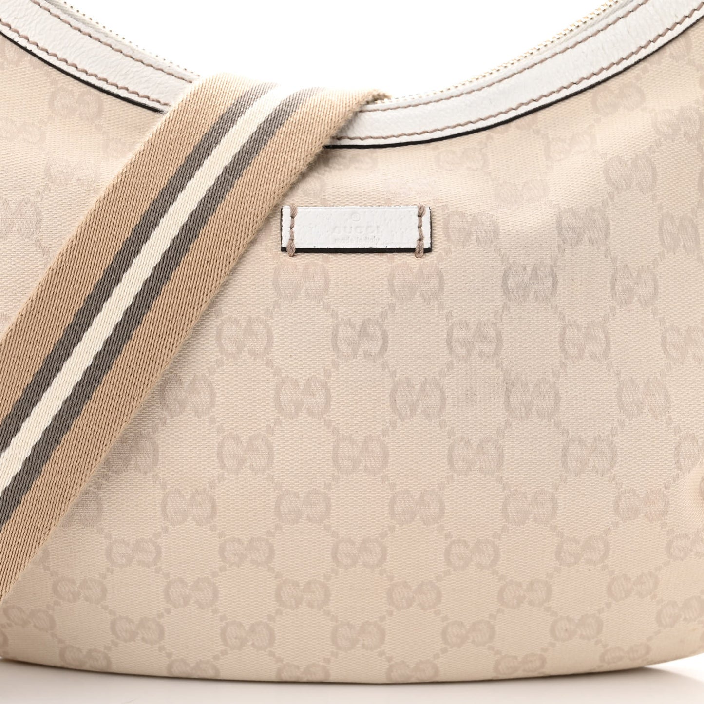 Monogram Medium Half Moon Hobo White