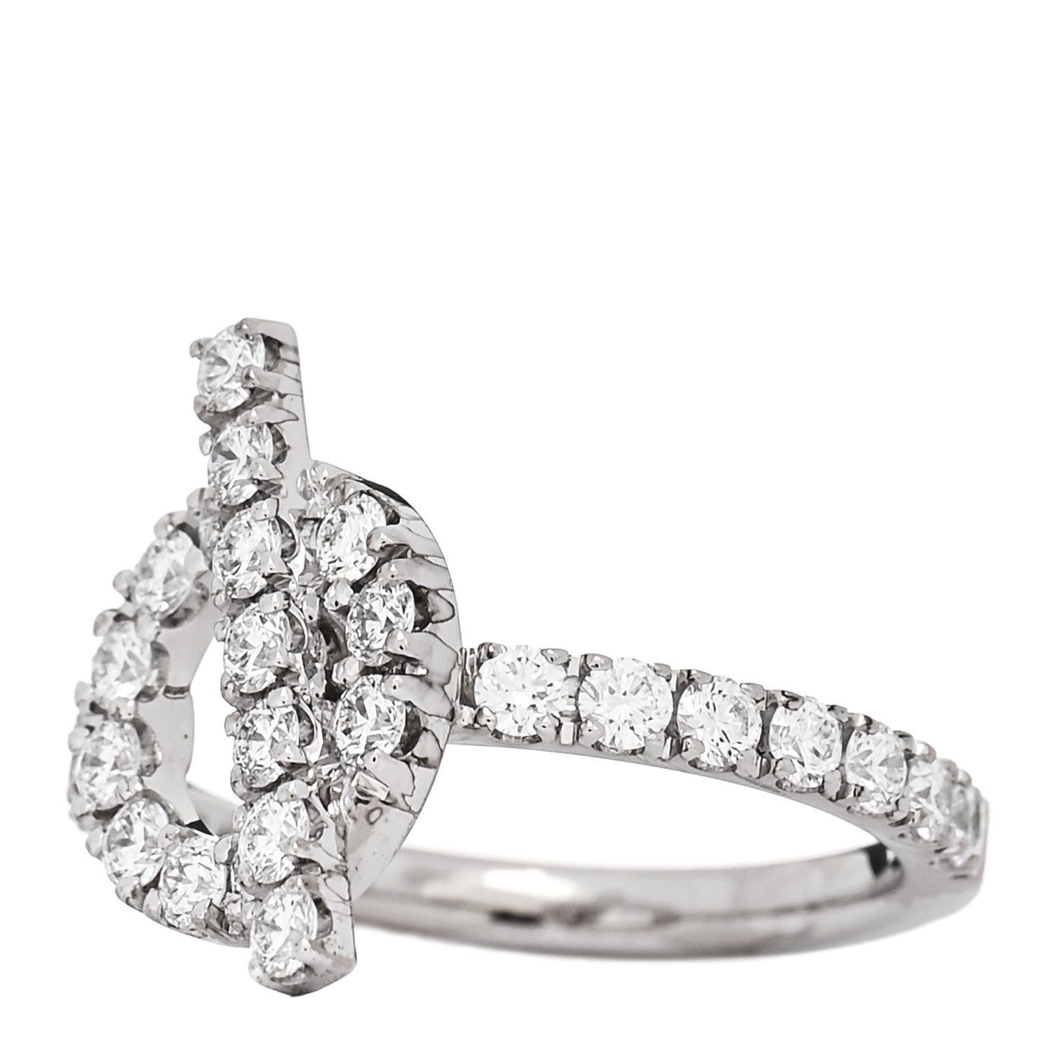 Hermes 18K White Gold Diamond Finesse Ring 49 4.75 3 of 7