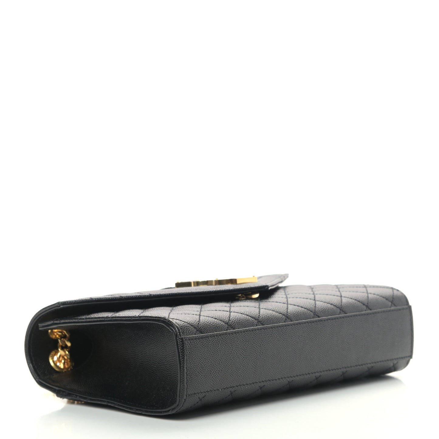 Grain De Poudre Textured Mixed Matelasse Triquilt Medium Monogram Satchel Black