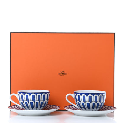 Hermes Porcelain Bleus d'Ailleurs Tea Cup And Saucer Set Of 2 8 of 8
