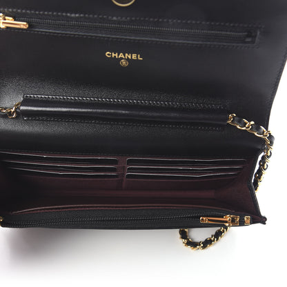 Chanel Lambskin Quilted Wallet On Chain WOC Black 5 of 10