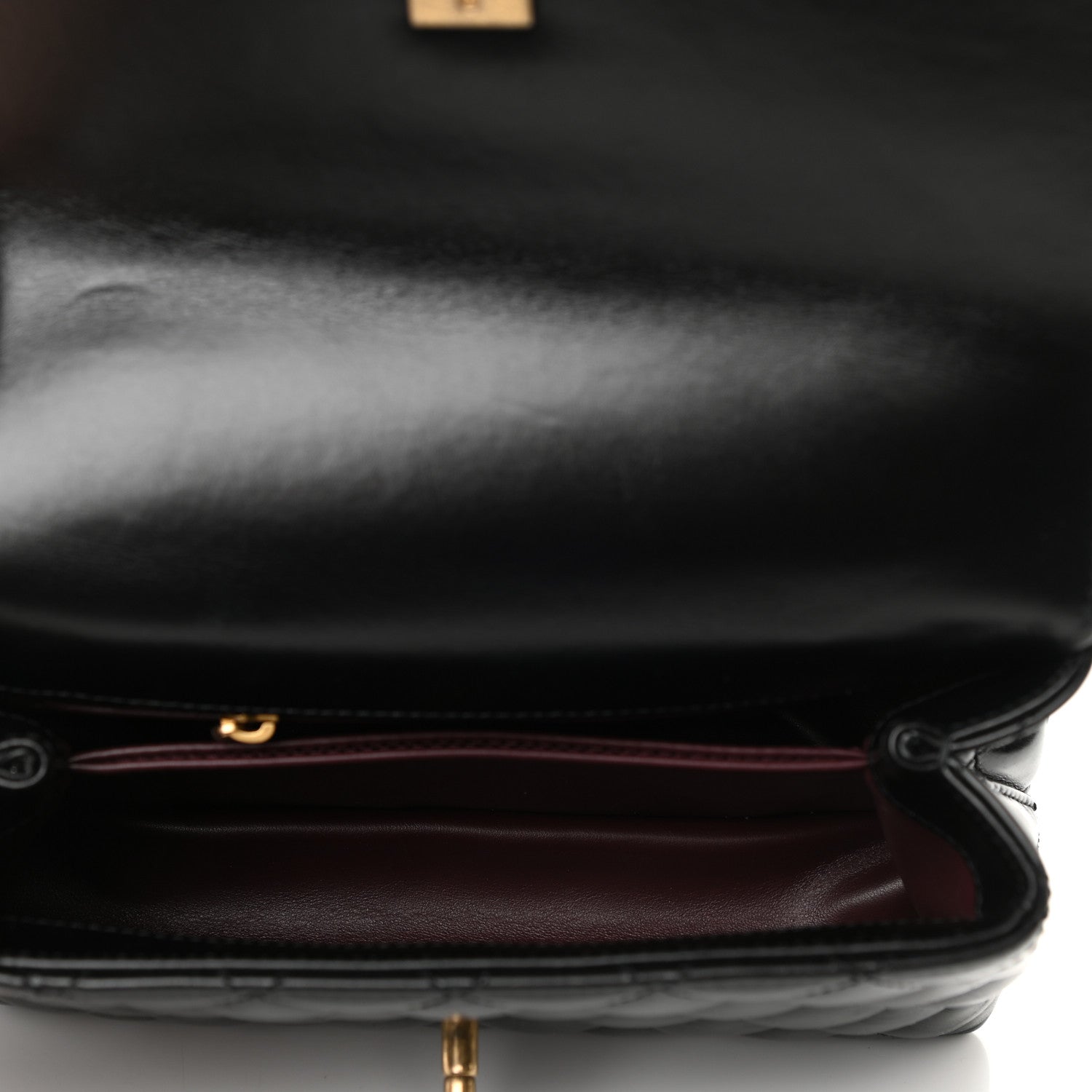 Chanel Calfskin Quilted Mini Logo Coco Handle Flap Black 5 of 11