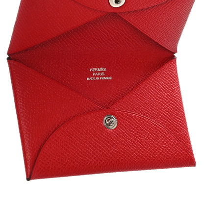 Hermes Epsom Calvi Card Case Rouge Casaque 5 of 8