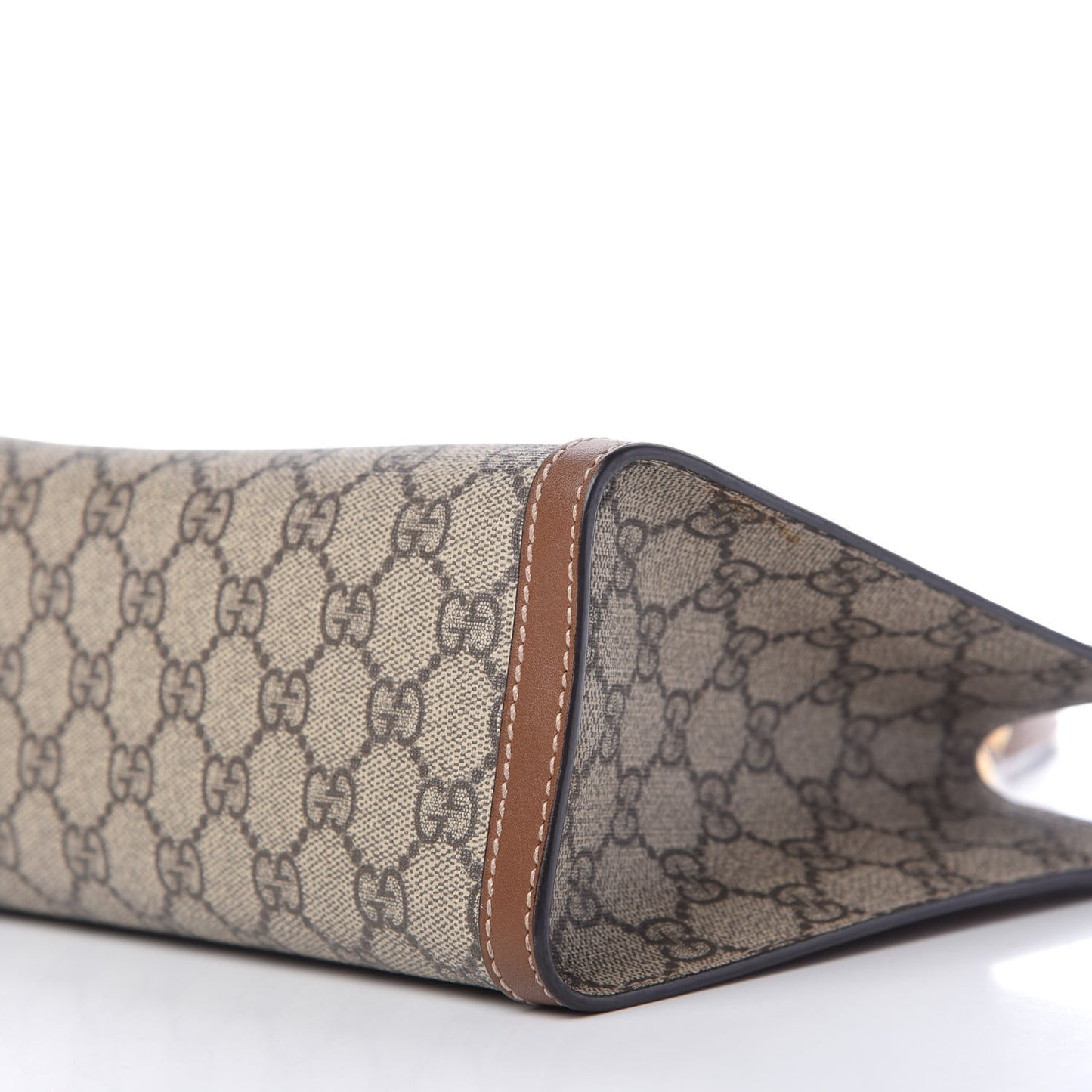 GG Supreme Monogram Calfskin Small Padlock Tote Beige Ebony Tuscany