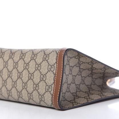 Gucci GG Supreme Monogram Calfskin Small Padlock Tote Beige Ebony Tuscany 7 of 10
