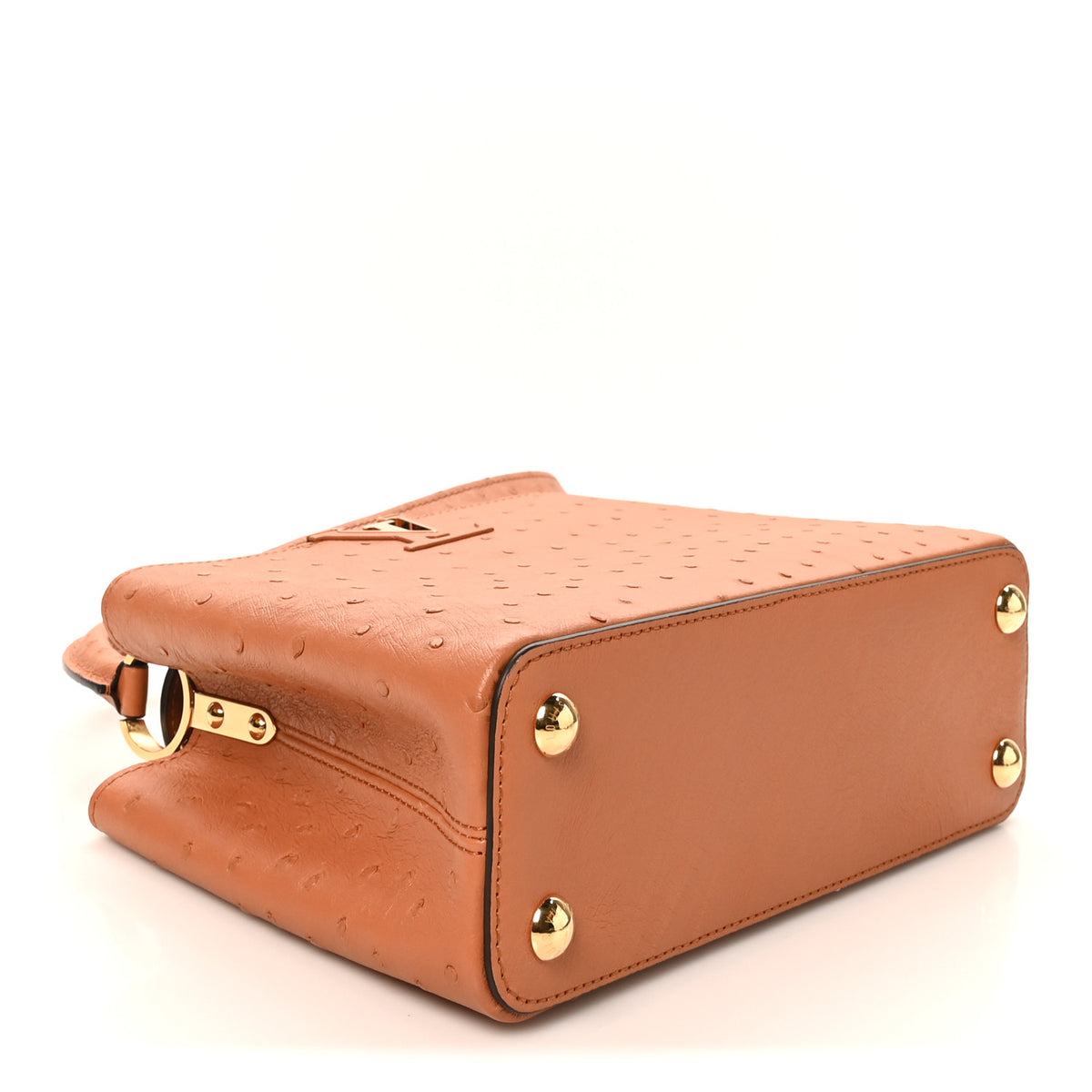 Ostrich Capucines BB Cognac