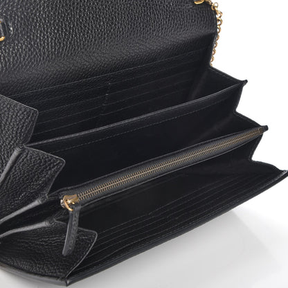 Gucci Calfskin GG Marmont Chain Wallet Black 5 of 8
