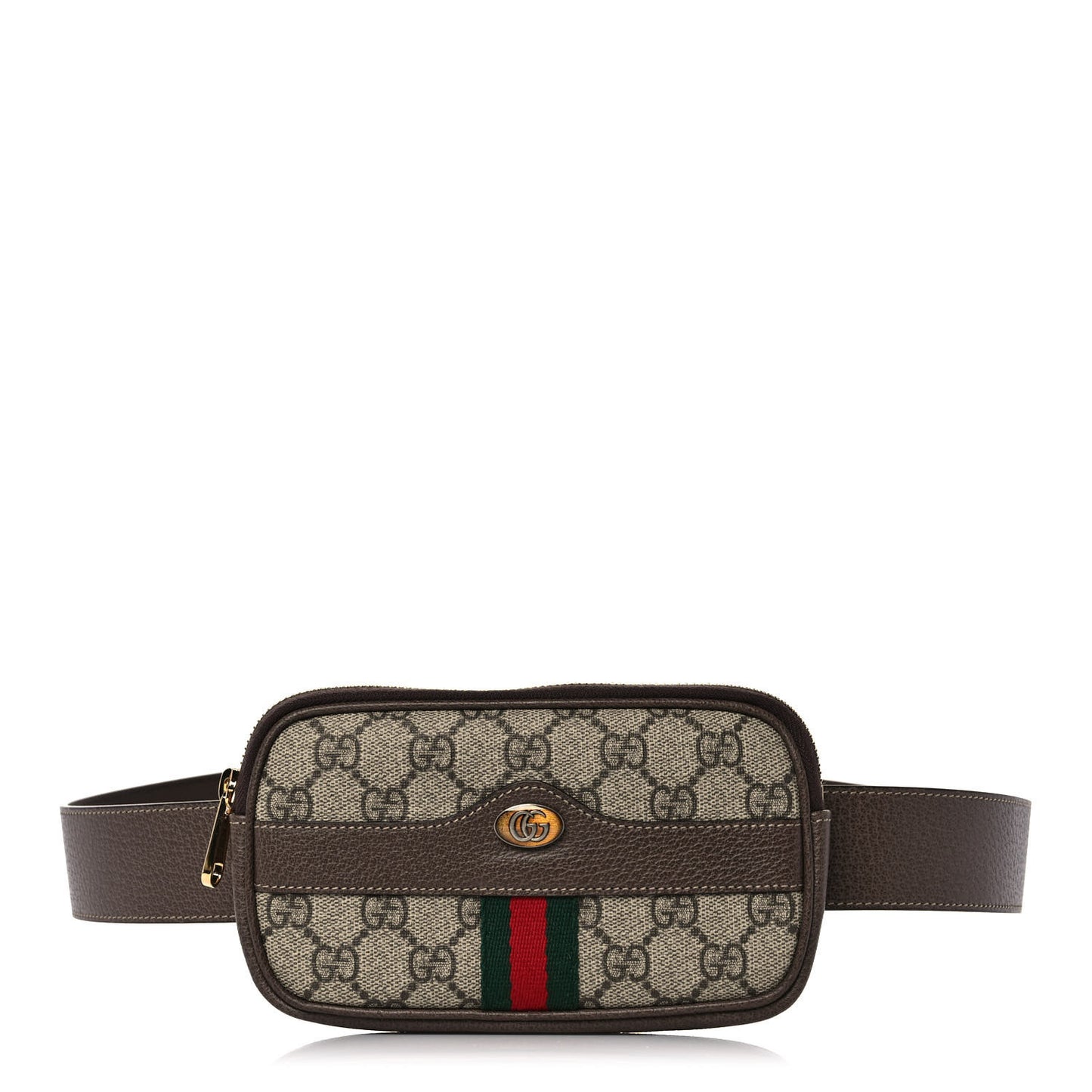 GG Supreme Monogram Ophidia Belted iPhone Case 95 38 Dark Brown
