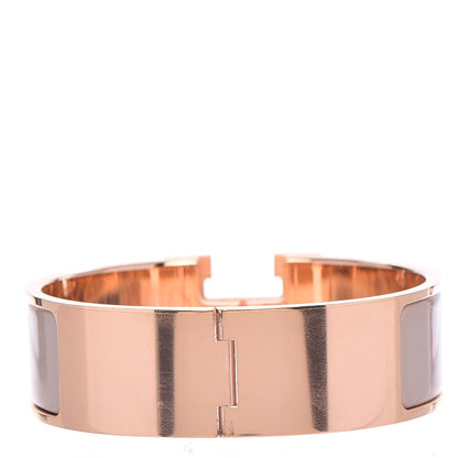 Hermes Enamel Wide Clic Clac H Bracelet GM Marron Glace 3 of 5
