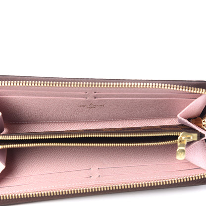 Louis Vuitton Damier Ebene Clemence Wallet Rose Ballerine 5 of 7